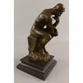 Casa Padrino Art Deco Bronze Deko Figur Der Denker Bronze / Schwarz H. 26 cm