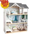 Puppenhaus Stadtvilla ca. 63 x 32 x 76 cm  mit Zubehör Holz