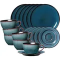 Ritzenhoff Breker Kaffeeservice, Blau, Keramik, 18-teilig, Rund, 2x2x2 cm, Essen & Trinken, Geschirr, Geschirr-Sets, Kaffeeservice