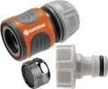 Gardena 18285-20 Kunststoff Hahnanschluss Steckkupplung, 13mm (1/2") Ø, 15mm (1/2") Ø, 24,2mm (3/4") IG, 26,44mm (3/4") AG, M22