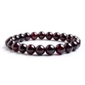 Armbänder Damen 8MM Perlen Granat Armband Bergkristall Bead Elastisch Natürli...