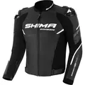 SHIMA Bandit 2.0 perforierte Motorrad Lederjacke, schwarz-weiss, Größe 50 für Männer