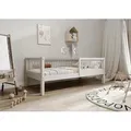 TIMBEE Alfi Kinderbett Einzelbett Kiefernholz 80x160cm Bett Grau - Grau