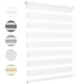 Doppelrollo 85x100cm Weiß Duo Rollo Klemmfix ohne Bohren Jalousie Rollos für Fenster und Tür