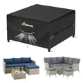 BEEWAY Gartenmöbel Abdeckung Wasserdicht V2.0 200x200x92cm, Schutzhülle Abdeckplane für Gartentische Terrassenmöbel Möbelsets - 420D Oxford Gewebe, Anti-UV, Winterfest