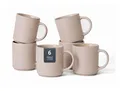 Becher OTTO HOME Kaffeebecher Ylvii, 6er Set , beige (taupe), H:9,4cm Ø:8,8cm, Steinzeug, Trinkgefäße, Becher, spülmaschinenfest und mikrowellengeeignet, 350 ml