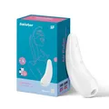Satisfyer 'Curvy 2 Connect App' Klitoris-Sauger 13,5 cm | Druckwellen-Vibrator Sex-Spielzeug für Sie | Klitoris-Stimulation leise & stark | Auflegevibrator mit Vibrationen und App | Farbe: weiß