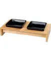 Zwei Keramik-/Holzschalen 2×0.2l Größe 28×5×15cm Trixie