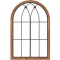 Costway Wandspiegel mit Fensteroptik 60x90cm Braun