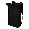 URBAN ZWEIRAD - Rollrucksack - für Damen & Herren aus PET-Flaschen - Rolltop für Freizeit, Uni & Schule etc. - Wasserabweisender Rolltop Rucksack (schwarz)