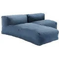 Oviala Gartensofa, Blau, Textil, 1 Sessel und 1 Chaiselongue, 2-Sitzer, Rechteckig,rechteckig, Loungemöbel, Gartenlounge-Sets