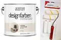 Schöner Wohnen designfarben feinmatte Wandfarbe für innen 2,5 Liter mit go/on Rollen-Set 5-tlg (Nr 10 Leichtes Leinenbeige)