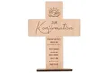 Spruchreif® Dekoobjekt Holzkreuz mit Gravur – Geschenk zur Konfirmation, Kommunion & Taufe