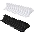 Sneaker Socken Herren Damen 12 Paar Kurze Halbsocken BaumwolleSchwarzWeiß3538