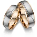 MARRYA Partnerring Edelstahl Ringe Trauringe Eheringe Partnerringe rosa|silberfarben 50