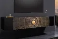 riess-ambiente Lowboard GOLDEN SUNSET 160cm schwarz / gold (Einzelartikel, 1 St), Massivholz · 3D Front · hängend · handmade · TV-Schrank · Design