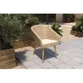 OUTFLEXX Borneo Cocktail-Sessel, beige-meliert, Polyrattan/Akazie, Gebürstet, Polster Inklusive, FSC®-zertifiziertes Produkt