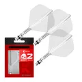 Target Darts K-Shift No.2 Integrated Flights & Shafts | K Shift Nr. 2 Flight & Shaft System, klar – K-Flex Short Shift Spin Base, professionelles Dartzubehör