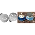 SECURIT Kaffee Schablonen Set von 2, Edelstahl, Grau, 12,4 x 10 x 0,1 cm, 12.4 x 10 x 0.1 cm, 2
