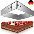 4smile Backrahmen rechteckig verstellbar – Edelstahl Backform rechteckig - F