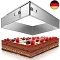 4smile Backrahmen rechteckig verstellbar – Edelstahl Backform rechteckig - F