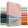 Laleni Spannbettlaken Premium für Beistellbett - Atmungsaktives Spannbetttuch, Gummizug: rundum, (1 Stück), 100% Baumwolle (150 g/m) rosa 40 cm x 90 cm