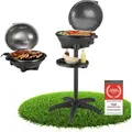 TZS First Austria 2in1 Elektrogrill & Tischgrill, 2400W Grill mit Deckel, Standgrill mit Ablagefläche und Temperaturanzeige
