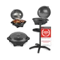 TZS First Austria 2in1 Elektrogrill & Tischgrill Elektrisch – extrem stabiler Grill mit Standfuß für Balkon – Kunststoff/Metall, abnehmbarer 2400 Watt Standgrill mit Deckel – inkl. Temperaturanzeige