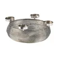 Dekokranz Adventskranz Dekoschale Advent rund aus Metall in silber für 4 Kerzen