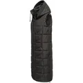 Steppweste NAVAHOO "Brezelchen", Damen, Gr. L (40), schwarz, Oberstoff: 100% Polyester; Futter: 100% Polyester; Wattierung: 100% Polyester, modisch, gerade ca. Mitte Wade, hoch geschlossener Ausschnitt, Westen, Warme, lange Damen Outdoor-Weste mit Kapuze