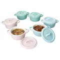 6er Set Emilia Mini-Cocotte Pastell Rosa Mint Blau 100ml Mini-Topf Ofenform