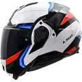 LS2 FF910 Advant II Triple Klapphelm, weiß/blau/rot, L (59/60) - Weiß