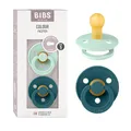 BIBS Colour Schnuller 2er-Pack, BPA-frei, Kirschform Nippel. Naturkautschuk/Latex, Hergestellt in Dänemark. Größe 1 | 0+ Monate | 2-Pack, Nordic Mint/Forest Lake