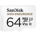 SanDisk High Endurance - Flash-Speicherkarte (microSDXC-an-SD-Adapter inbegriffen) - 64GB - Video Class V30 / UHS-I U3 / Class10 - microSDXC UHS-I (SDSQQNR-064G-GN6IA)