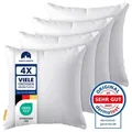 4er Set Kissen (45x45 cm) - hoher Komfort - Microfaser - Reißverschluss für Füllung - waschbar - allergikergeeignet - erholsam – Dekokissen - Weiß
