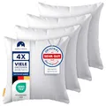 Gentle North Kopfkissen (45x45 cm groß) - 4er Set Kissen für Bett und als Dekokissen - Mit Reißverschluss für Füllung - Sofakissen - Zierkissen für Couch und Sofa - Ökotex - Waschbar bis 60° - Weiß
