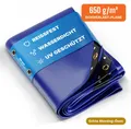 NEMAXX® Abdeckplane wasserdicht 400x700 cm – PVC Gewebeplane 650 g/m², UV-beständig, winterfest, mit Ösen – für Holz, Garten, Dach & Bau – Blau