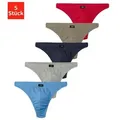 H.I.S String Herren Unterhose (Packung, 5-St) in Baumwollstretch-Qualität blau|bunt|grau|rot 7 (XL)