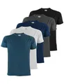 ALPIDEX Herren T-Shirts 5er Set Rundhals 100% Baumwolle Einfarbig Shirts Basic Shirt Kurzarm S M L XL XXL 3XL 4XL 5XL, Größe:S, Farbe:Water