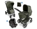 ABC Design Kombi-Kinderwagen Sierra - Pea, 3in1 Kinderwagen Buggy Set mit Babywanne, Babyschale Tulip & Sportsitz
