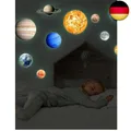 10 Leuchtende Planeten Wandsticker - Sonnensystem Wandtattoo für Kinderzimmer