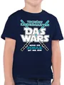 Kinder T-Shirt Jungen - Einschulung Junge - Das Wars Kindergarten Tschüss Kita - 116 (5/6 Jahre) - Dunkelblau - schulanfangsgeschenke Shirt Schulkind schulanfänger kiga Schule Tshirt