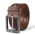 Cartvelli Premium Ledergürtel Herren braun cognac 125cm Made in Germany mit Geschenkbox Echt-Leder Herrengürtel Vollleder Jeansgürtel Leder Gürtel 40mm Anzug jeans chino pants M24b-125