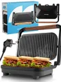 MalTec Kontaktgrill Elektrischer Grill Panini Klappgrill SM1500W Toaster Schwarz