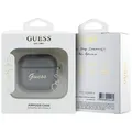 Guess AirPods 4 Hülle Case Cover Metallic Script Charm Collection black