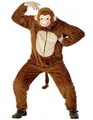 Smiffys Kostüm Affe Plüsch-Kostüm Tierkostüm Unisex braun-beige