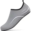 Sixspace Badeschuhe Damen Herren Wasserschuhe Schwimmschuhe Männer Frauen Strandschuhe Barfußschuhe für Strand Pool Meer Wassersport(Grau 34 EU)
