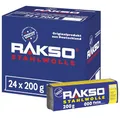RAKSO Stahlwolle fein 000-4,8 kg, 24 Banderolen à 200g, Zwischenschliff von Lack, Schellack, poliert Kupfer, Messing & Öl, Wachs auf Holz