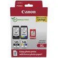 Canon PG-545XL + CL-546XL Druckerpatronen Valuepack - 1 x schwarz / 1 x farbig + 50 Blatt Fotopapier (8286B011)