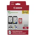 Canon Tintenpatronen & Papier-Multipack - PG-545XL/CL-546XL Original Druckerpatronen 2er Pack (1 x Schwarz, 1 x Farbe) & 4x6 Fotopapier (50 Blatt)